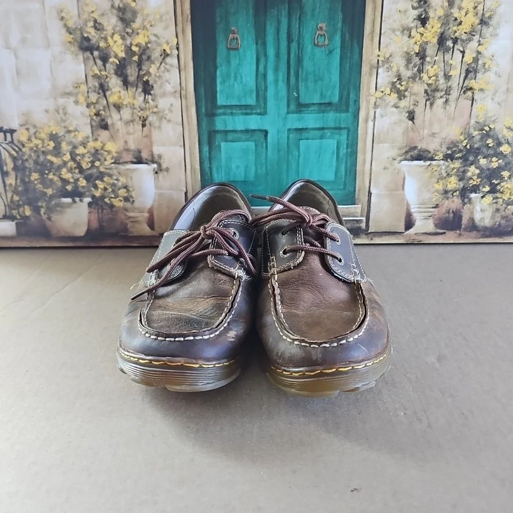 Dr Martens Brooklyn Moc Toe Leather Boat Shoe Oxfords Mens 11 Brown